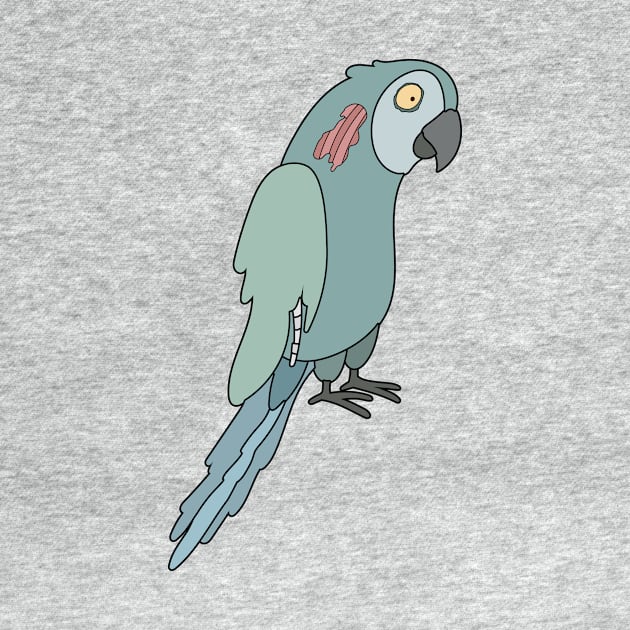 Zombie Parrot Cartoon // Funny Halloween Zombie by SLAG_Creative